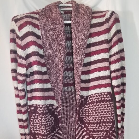 ECOTE WOMEN'S SMALL CARDIGAN SWEATER LONG SLEEVES, OPEN, THIGH LENGTH & POCKETS. - Picture 1 of 5